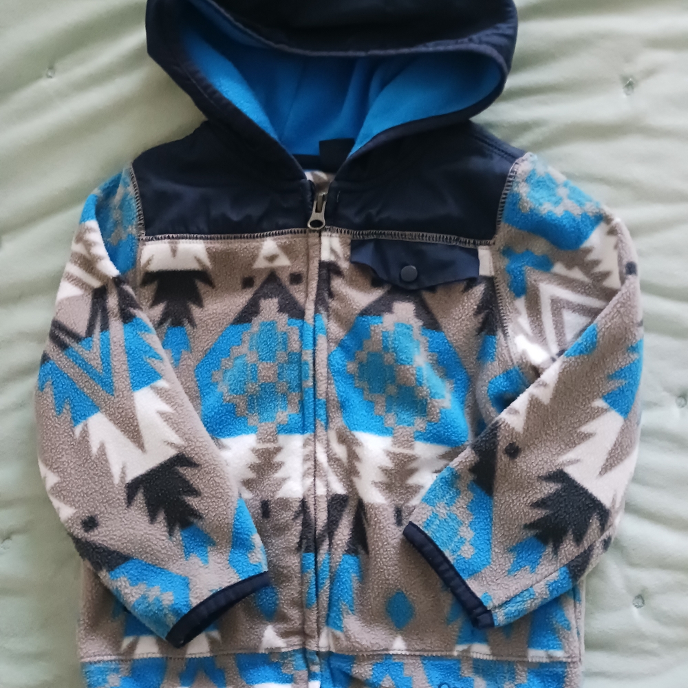 GAP Blue and Gray Patterned Kids Hoodie
